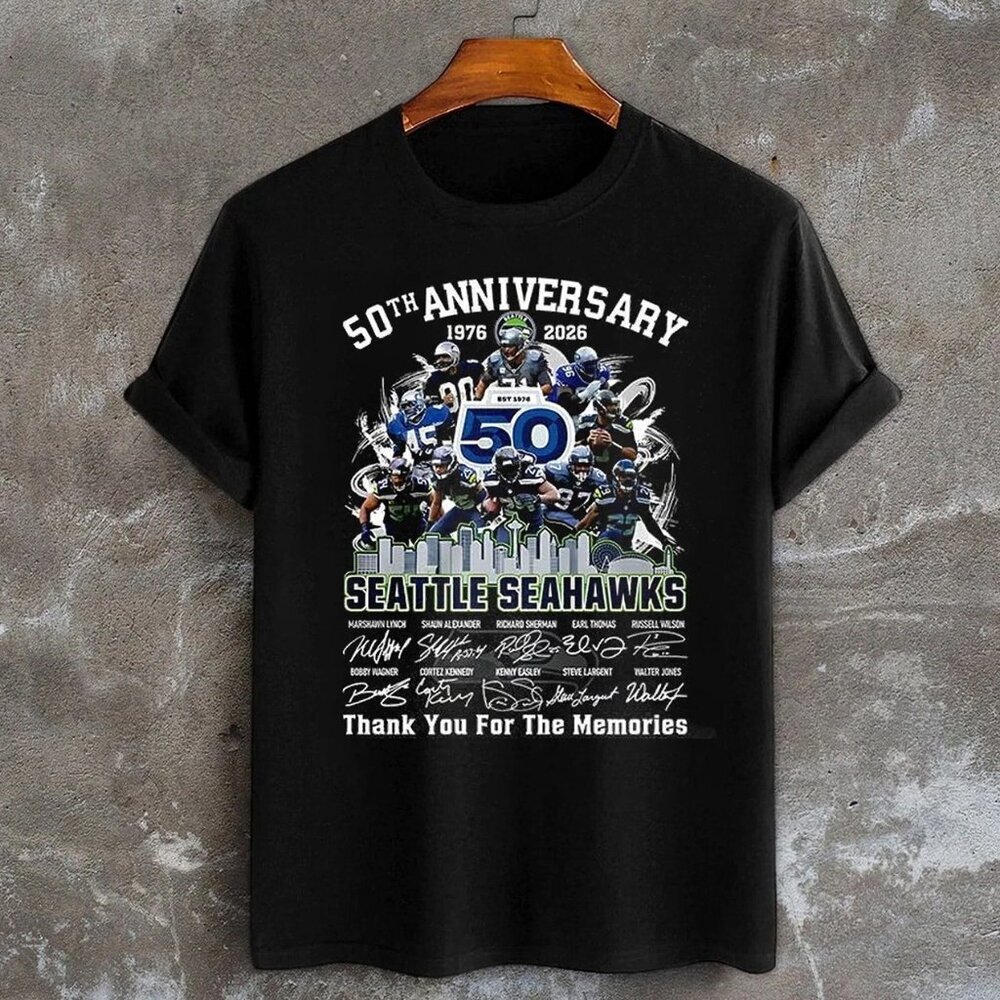 Seattle Seahawks 50 Years Anniversary 1976-2026 T-Shirt  91